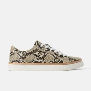 Zara Faux Python Lace Up Sneaker Women's 8